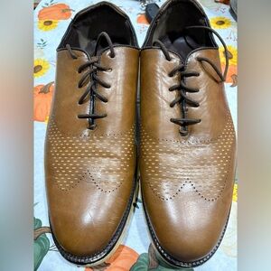 Mens Shoes Washington Grand Laser Wingtip Oxford Size 13 Brown Leather